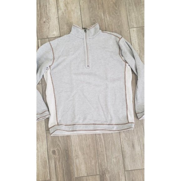 Tommy Bahama Jean 1/4 Zip Sweater Men Large Reversible Neutral Tone Long Sleeve - Picture 5 of 12